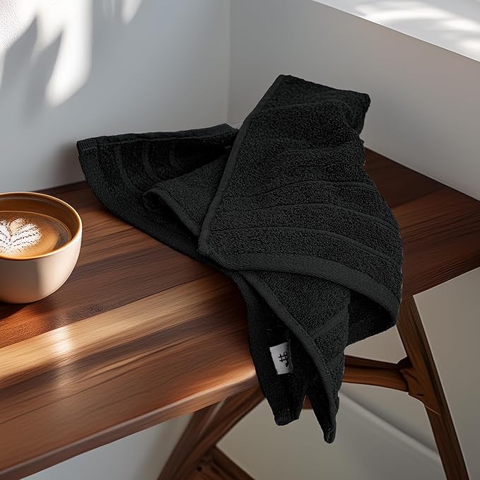 Tens Towels Pack of 6 Hand Towels, 100% Cotton, Lighter Weight, Quick to Dry