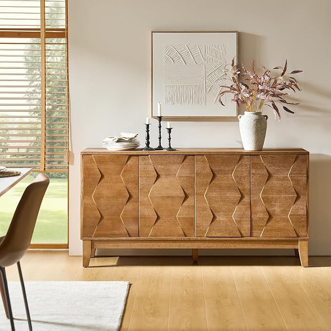HULALA HOME Mid Century Sideboard Buffet Cabinet