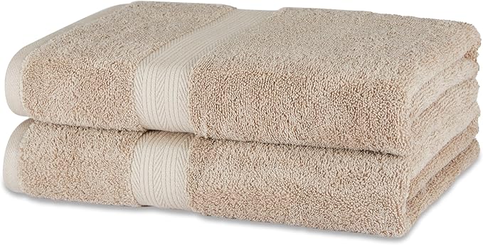 Amazon Basics Fade-Resistant 100% Cotton Bath Towel, Machine Washable