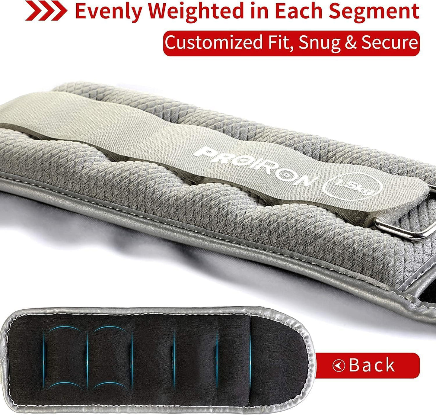 PROIRON Ankle Weights Wrist Leg Weights for Women Men 3 LBS in Pair Reflective Ankle Weight Set for Fitness Exercise Jogging Aerobics