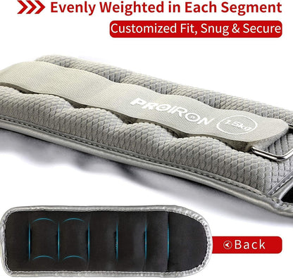 PROIRON Ankle Weights Wrist Leg Weights for Women Men 3 LBS in Pair Reflective Ankle Weight Set for Fitness Exercise Jogging Aerobics