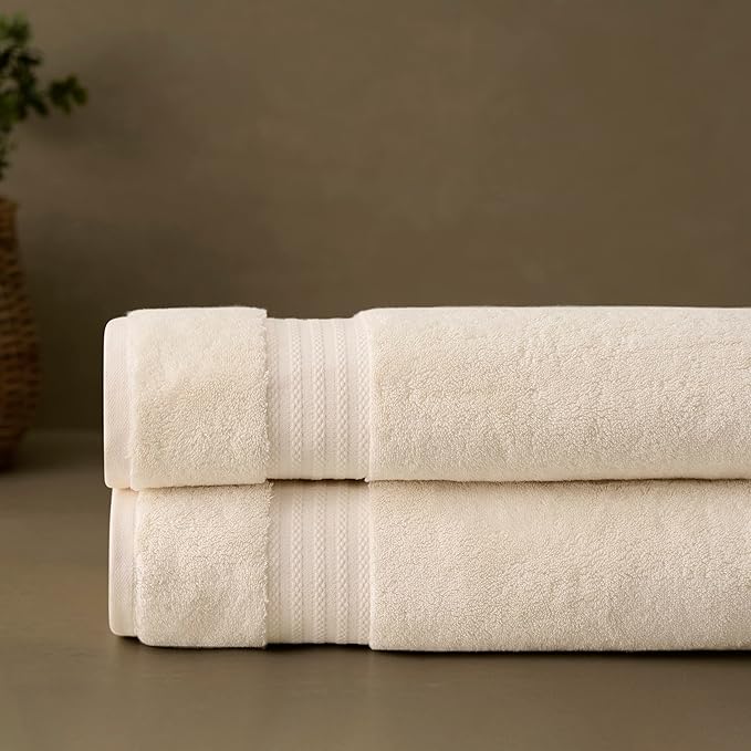 Fabdreams 100% Organic Cotton Bath Sheet Set of 2 700 GSM Oversized Towels
