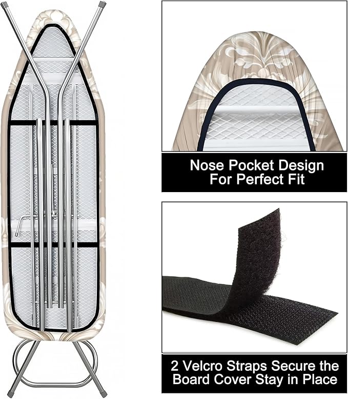 Ironing Board Cover 15"x54" Standard Size Replacement Thick Iron Board Covers