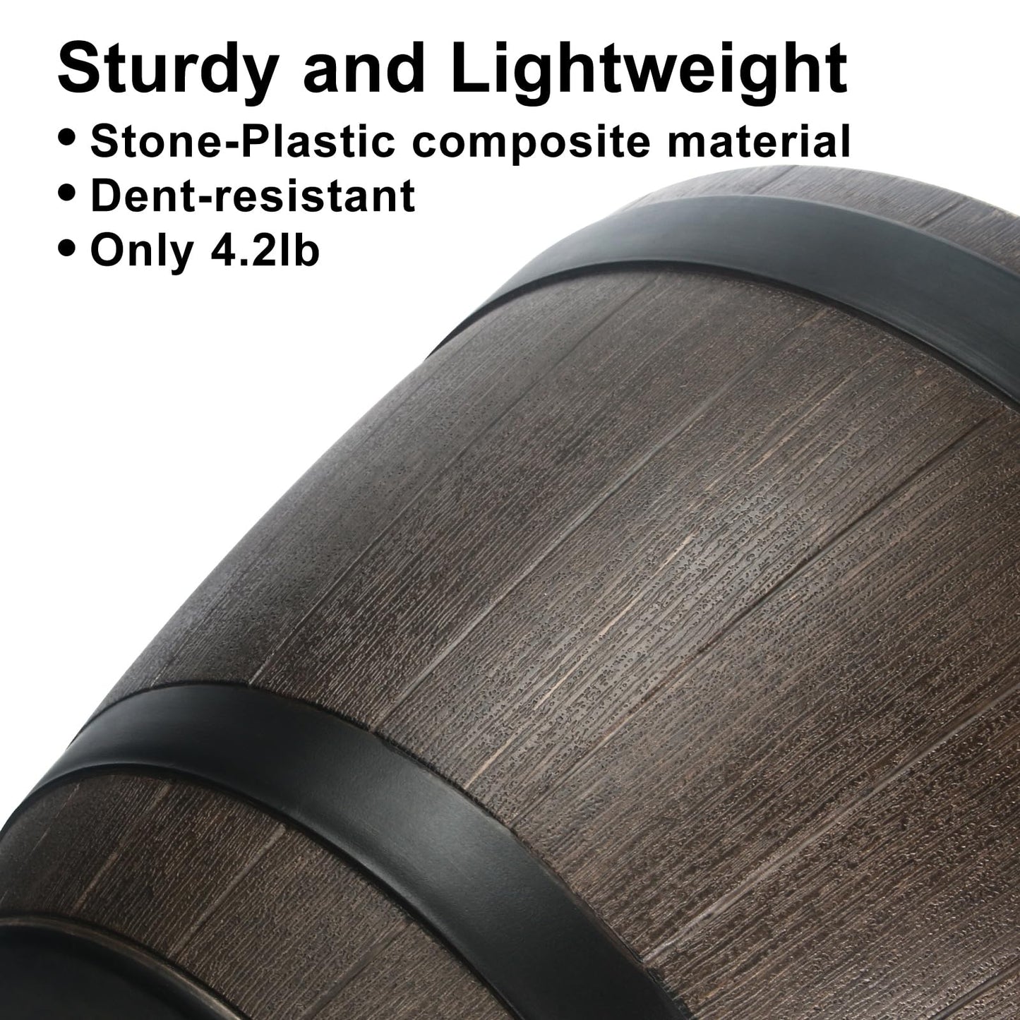 GameXcel Large Whiskey Barrel Planter for Outdoor Plants - Flower Pots Garden Wine Barrel Planter Outdoor - 21" D x 15" H