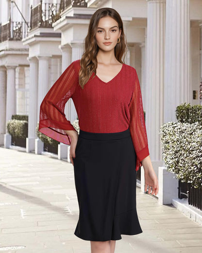 Lotusmile Red Blouses for Women Dressy, Dressy Tops for Evening Wear Christmas Tops for Women Sequins Tops for Women Dressy Tops for Women for Evening Party Wedding Dressy Casual Tops for Women 2024