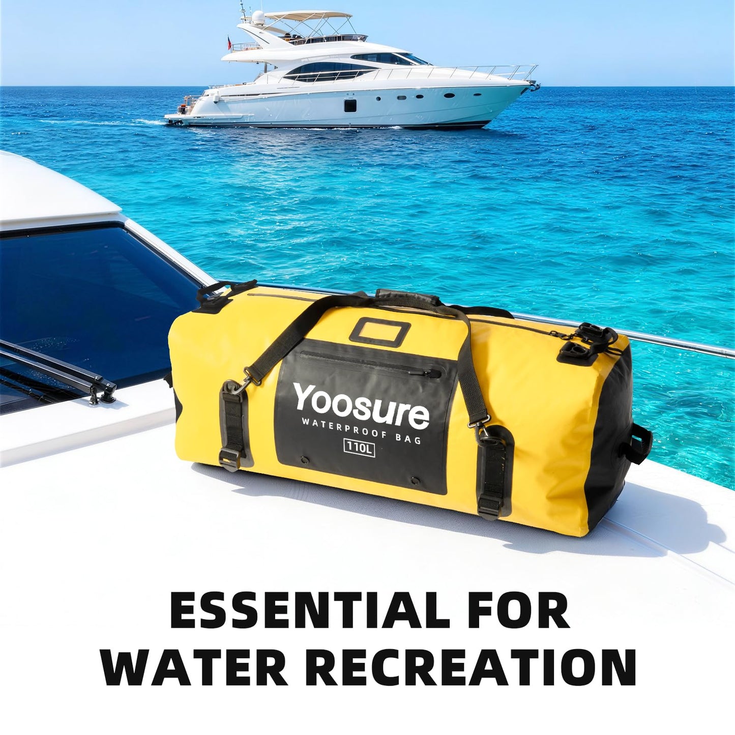 YOOSURE Waterproof Duffel Bag 110L - Marine Dry Bag with 700D PVC & Airtight Zipper, Extra Large Duffle Bag for Camping, Rafting, Kayaking, Boating, Car Roof Storage (Green)