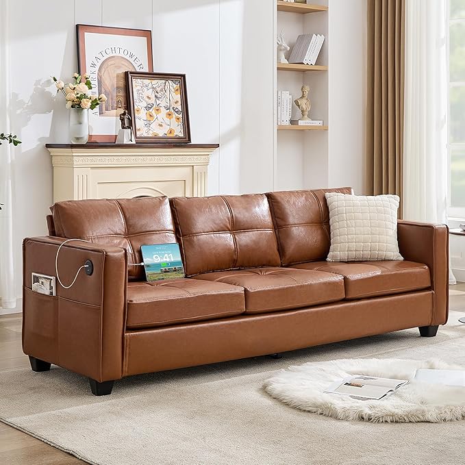 TYBOATLE 88" W Faux Leather Couches
