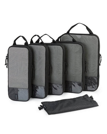 BAGSMART 6 Set Travel Organizer Cubes - Packing Cubes for Suitcases - Polyester, Rectangular, Zipper Closure - Black - Lightweight, Compression - Travel Accessories