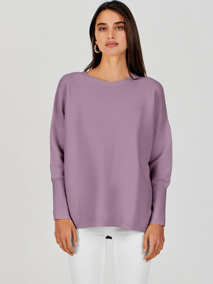 ANRABESS Womens Oversized Batwing Long Sleeve Ribbed Knit Sweaters 2025 Fall Outfits