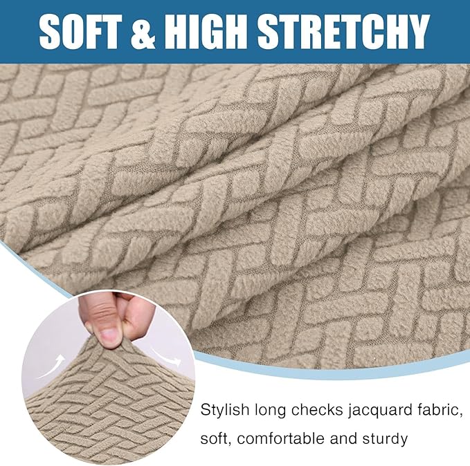 Smiry Waterproof Couch Cushion Covers, Stretch Jacquard Thick Sofa Cushion
