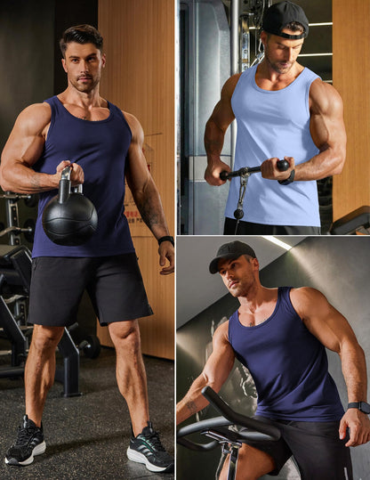 COOFANDY Mens Cotton Muscle Tank Top Sleeveless Gym Shirts Workout Tee Shirts