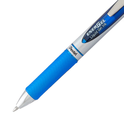 Pentel EnerGel Deluxe RTX Retractable Liquid Gel Pen, 0.7mm, Metal Tip, Blue Ink, 2 Pack (BL77BP2C)