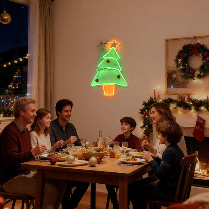 Christmas Tree Neon Sign, Tree LED Neon Light for Home Decor, 8H Timer & Speed Adjust, Festive Xmas Decorations Wall Art, Holiday Party Bedroom Living Room Cafe Bar
