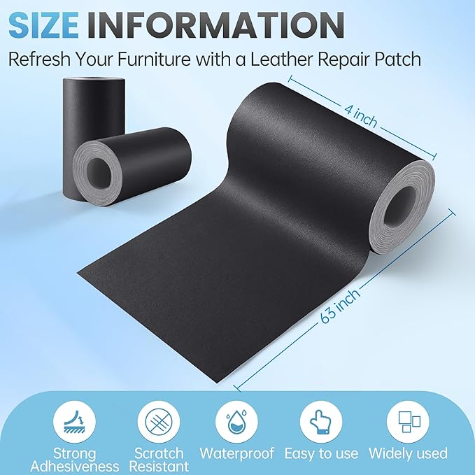 Leather Repair Patch Tape Kit, Vinyl Leather Repair Kit