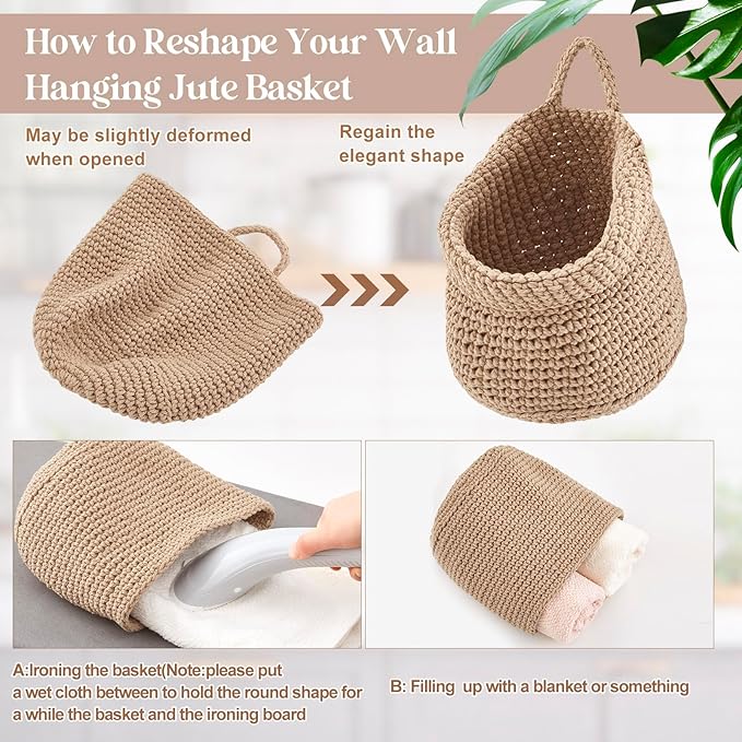 Honeydak Boho Decor Hanging Wall Baskets