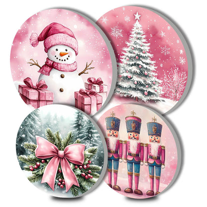 Tucocoo Christmas Snowman Stove Burner Covers,8＆10 Inches Stove Top Covers Electric Stove 4 Pcs Metal Stove Cover Gas Stove Top Covers,Home Kitchen Cooktop Decorative