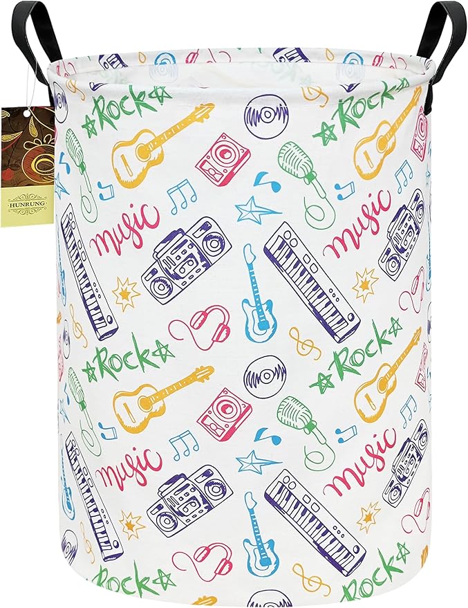 HUNRUNG Laundry Hamper, Large Canvas Fabric Lightweight Storage Basket Toy