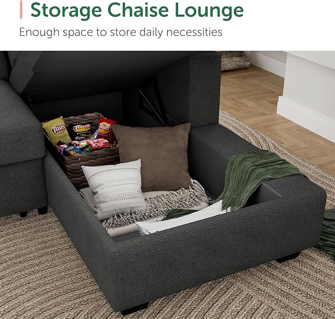 HONBAY Sectional Sleeper Sofa Pull Out Bed