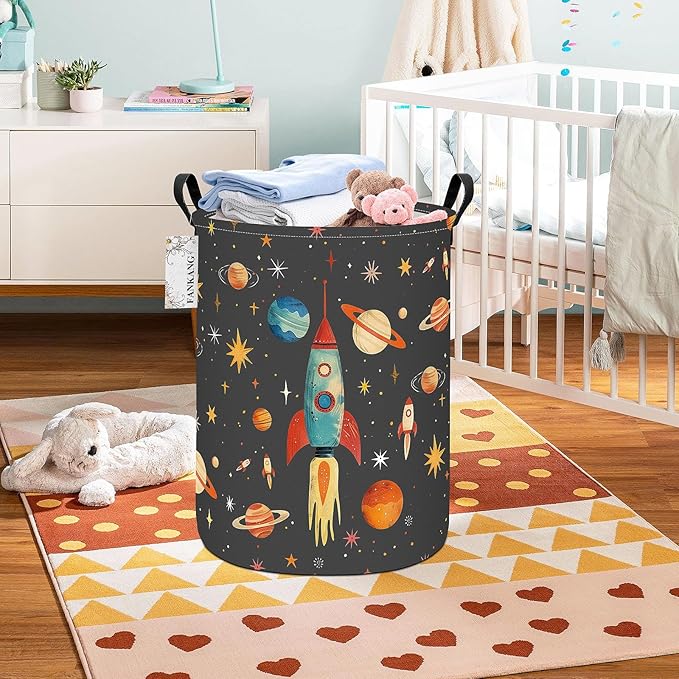 FANKANG Storage Basket, Nursery Hamper Canvas Laundry Basket Foldable