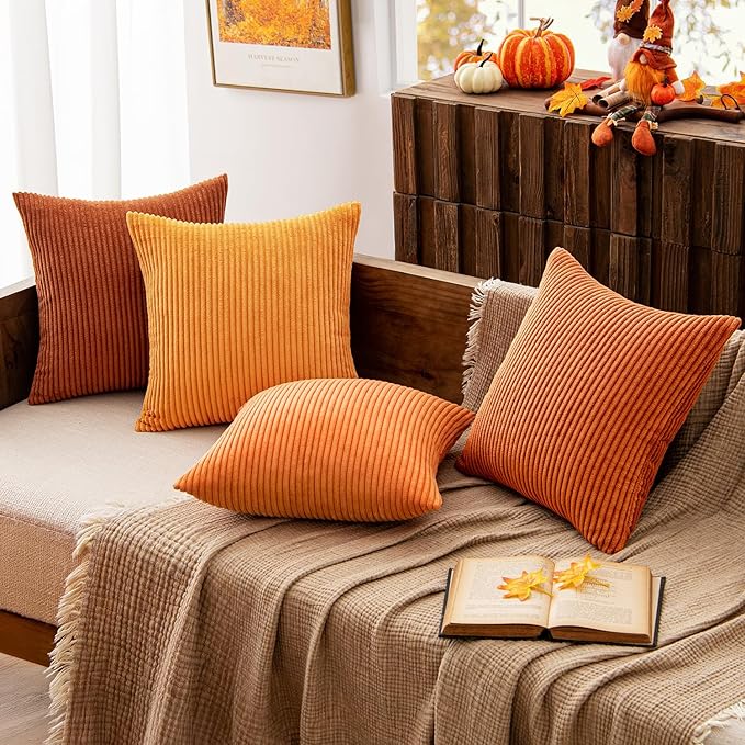 MIULEE Boho Farmhouse Throw Pillow Covers 18x18 Inch Set of 4 Mordern Nordic