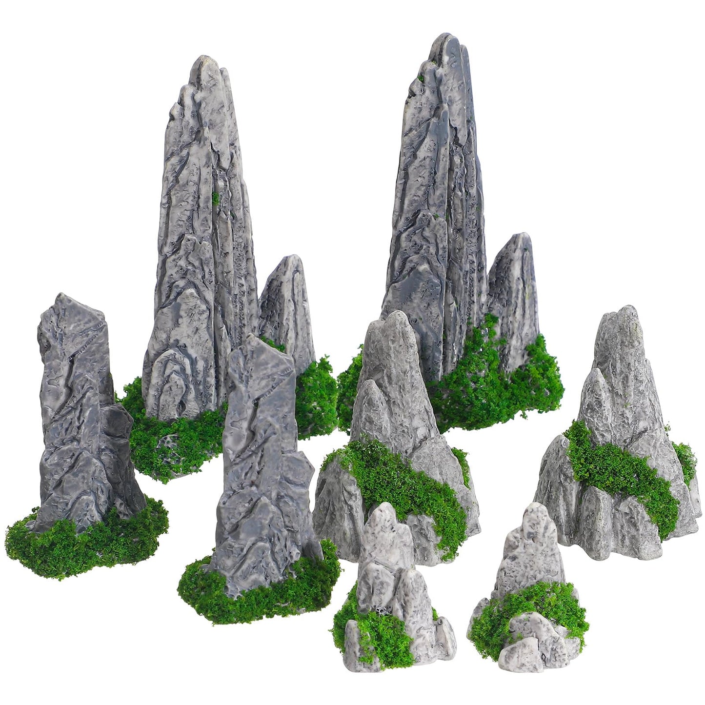 GANAZONO Mini Rockery Decoration Miniature Zen Garden Mountain Decor 8Pcs Bonsai Ornament Accessories Mini Bonsai Figurines Ornament Plant Pot Terrarium Decor