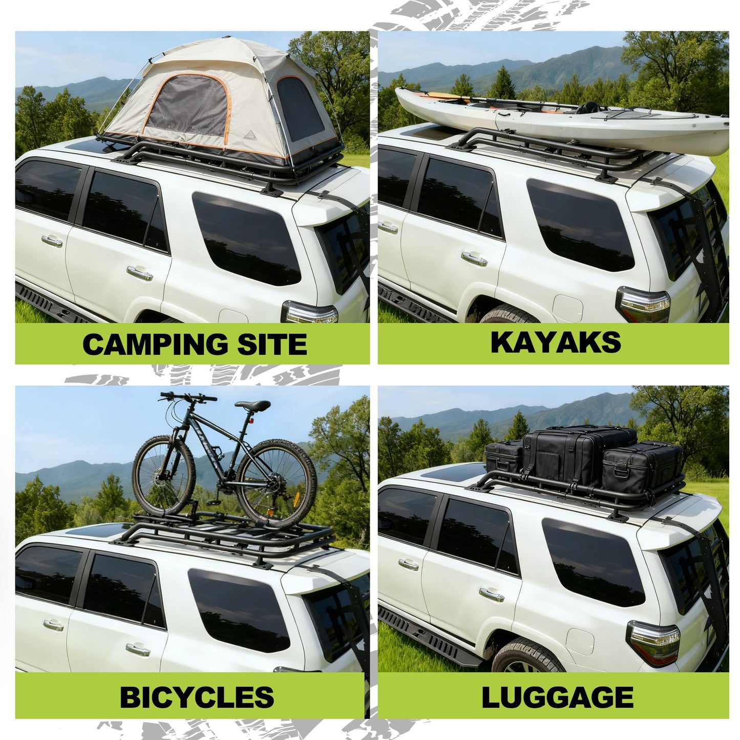 Turmaul Roof Rack Basket for 2010-2024 Toyota 4Runner TRD PRO Replacement for PT278-89190 Rooftop Luggage Cargo Carrier Extra Space Bars 350 Lbs Aluminum Powder-Coated Black