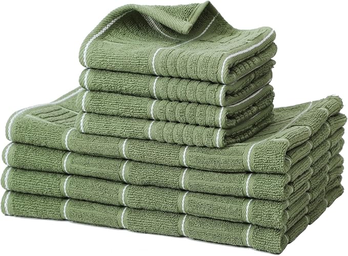 Glynniss Kitchen Towels and Dishcloths Set, Four Dish Towels 16x26 Inches