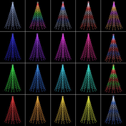 Flacchi Outdoor Star String Lights - Pole Set with Remote, Multiple Lighting Modes, Timer, and Waterproof Feature for Ultimate Holiday Decor (RGB, 10 FT/408LED)