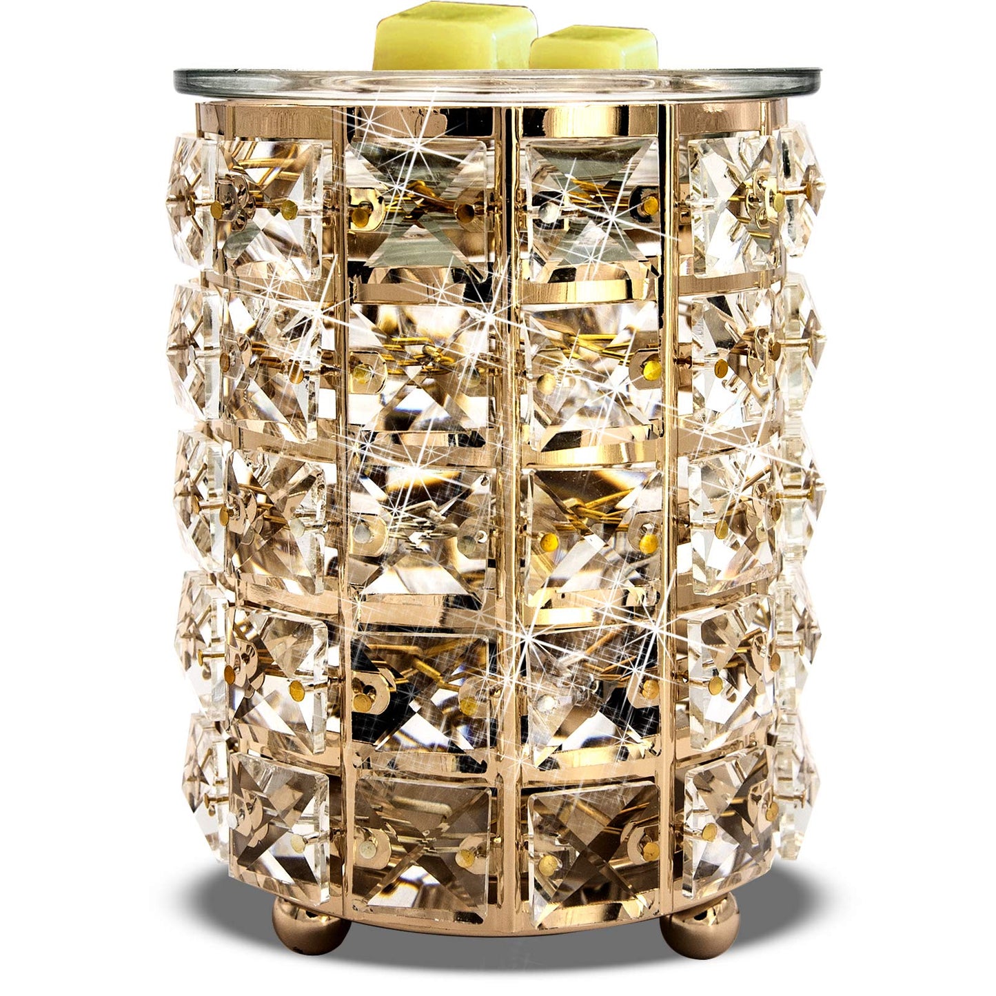Wrought Iron Crystal Wax Melt Warmer Electric Oil Burner Wax Melt for Home, Kitchen, Living Room, Bedroom, SPA(Golden)?-