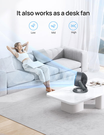 Dreo Fan for Bedroom, 12 Inches, 70ft Powerful Airflow, 28db Quiet Table Air Circulator Fans for Whole Room, 120° Adjustable Tilt, 3 Speeds, Desktop Fan for Home, Office, Kitchen