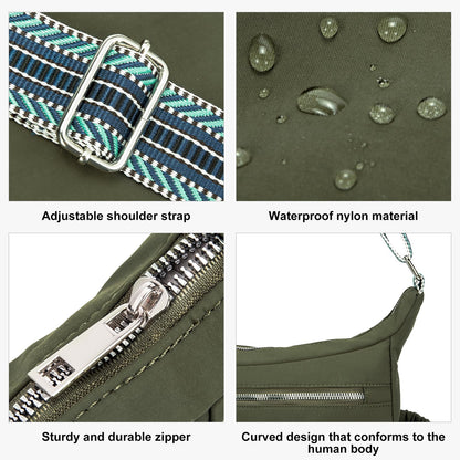 CLUCI Travel Purses for Women, Waterproof Nylon Crossbody Bags for Woman Trendy, Anti Theft Shoulder Handbags for Ladies