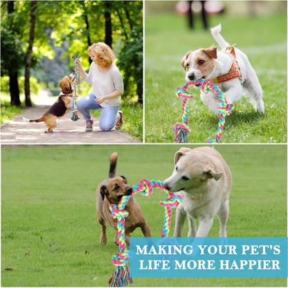Aitmexcn Dog Rope Toys for Large Medium Breed Chewers – 37 Inch 5 Knots Indestructible Dog Chew Toys, Tough Tug of War Rope for Teeth Cleaning, Interactive Play