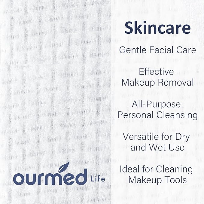 Ourmed Life Face Towels, Disposable Biodegradable Clean Face Wipes