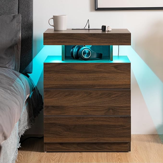 HOMMPA Rustic Brown Nightstand