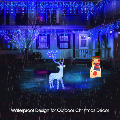 WBao Icicle Lights Outdoor, 432 LED 33FT Christmas Lights With 81 Drops, Remote Control, 3 Timer Settings, 8 Modes, Waterproof, Connectable for Wedding, Holiday Eaves Decor, Blue