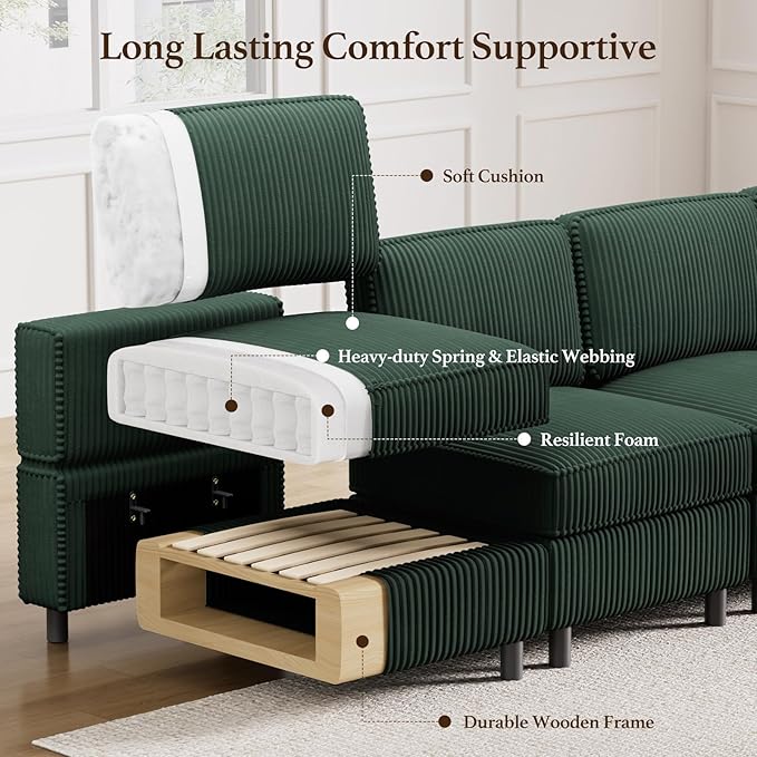 Belffin 114.2" 8 Seats Modular Sectional Sofa
