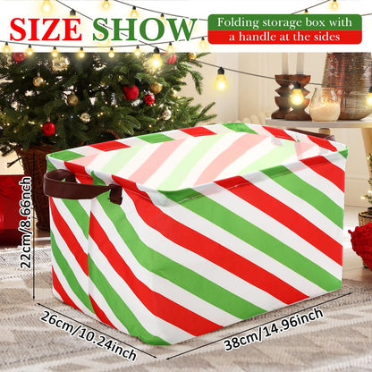 Vesici 6 Pack Christmas Basket for Gifts Empty Christmas Storage Bins with Handle Foldable Storage Box Canvas Laundry Basket for Xmas Office Home Bedroom Clothes