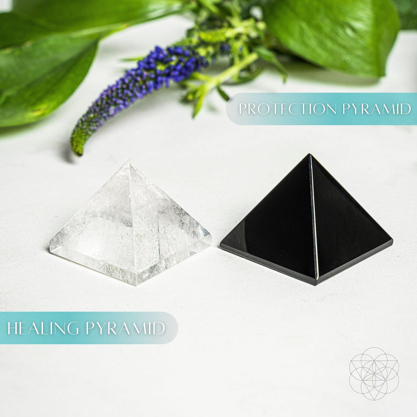 Conscious Items Clear Crystal Quartz Pyramid, Healing Crystal Pyramids for Recovery and Overall Wellness, Healing Stone Gifts for Women & Men, Genuine Crystals for Home & Office