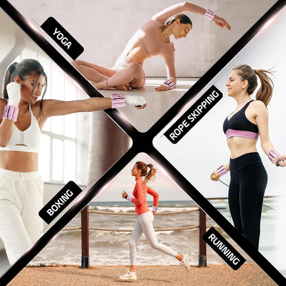 Yes4All Wrist & Ankle Weights, Adjustable Silicone Ankle weights for Women Men Home Gym Workout, Yoga, Dance, Cardio, Pilates, Aerobics, Walking and Running (1lbs/Pair) - Pink