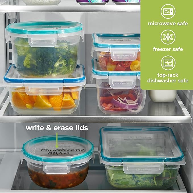 Snapware Plastic Total Solution 2-Pack Food Storage Containers Set, Leakproof &