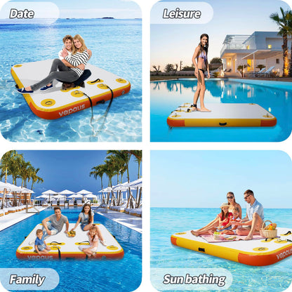 vapaus Inflatable Floating Dock with Electric Air Pump Bundle – Versatile Water Platform with Quick Inflation for Outdoor Fun