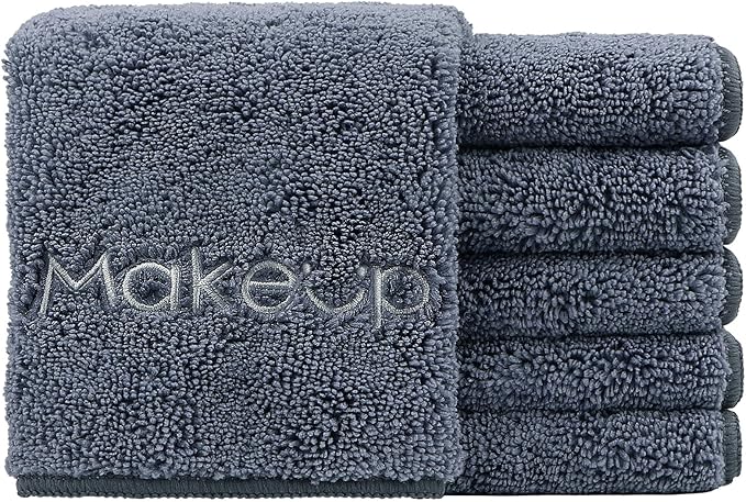 HOMEXCEL Makeup Remover Wash Cloth 6 Pack, Soft Quick Dry Facial Cleansing