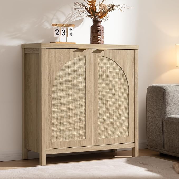 SICOTAS Rattan Sideboard Buffet Cabinet