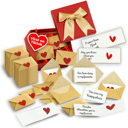 STOFINITY 60 Mini Love Notes With Envelopes - Personalized Valentines Day Gifts For Him, Her, Girlfriend - DIY Valentines Gift For Husband, Wife, Men, Women - Boyfriend Gifts for Birthday, Anniversary