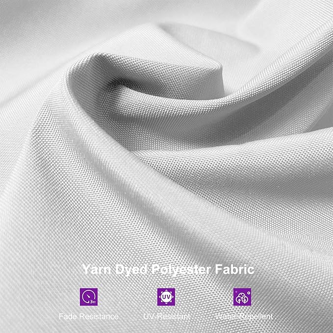 PURPLE LEAF 9'×11.5' Cantilever Patio Umbrella with Base Rectangle Offset Outdoor Umbrella Cover with Zipper for Garden Deck Pool White