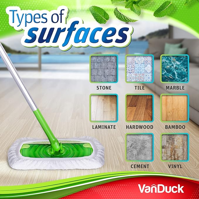 VanDuck Reusable 100% Cotton Mop Pads Compatible