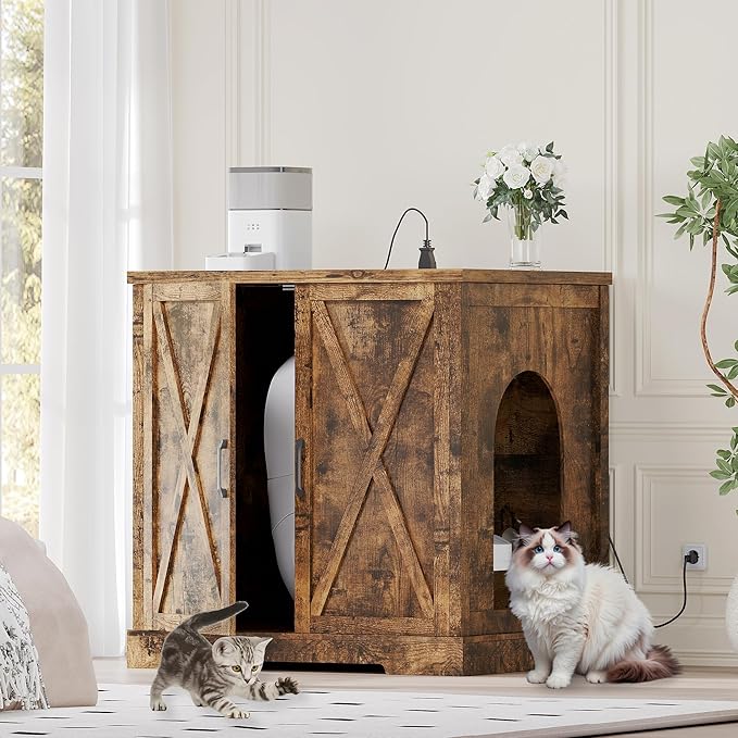 Heybly Litter Box Enclosure, Large Robot Cabinet