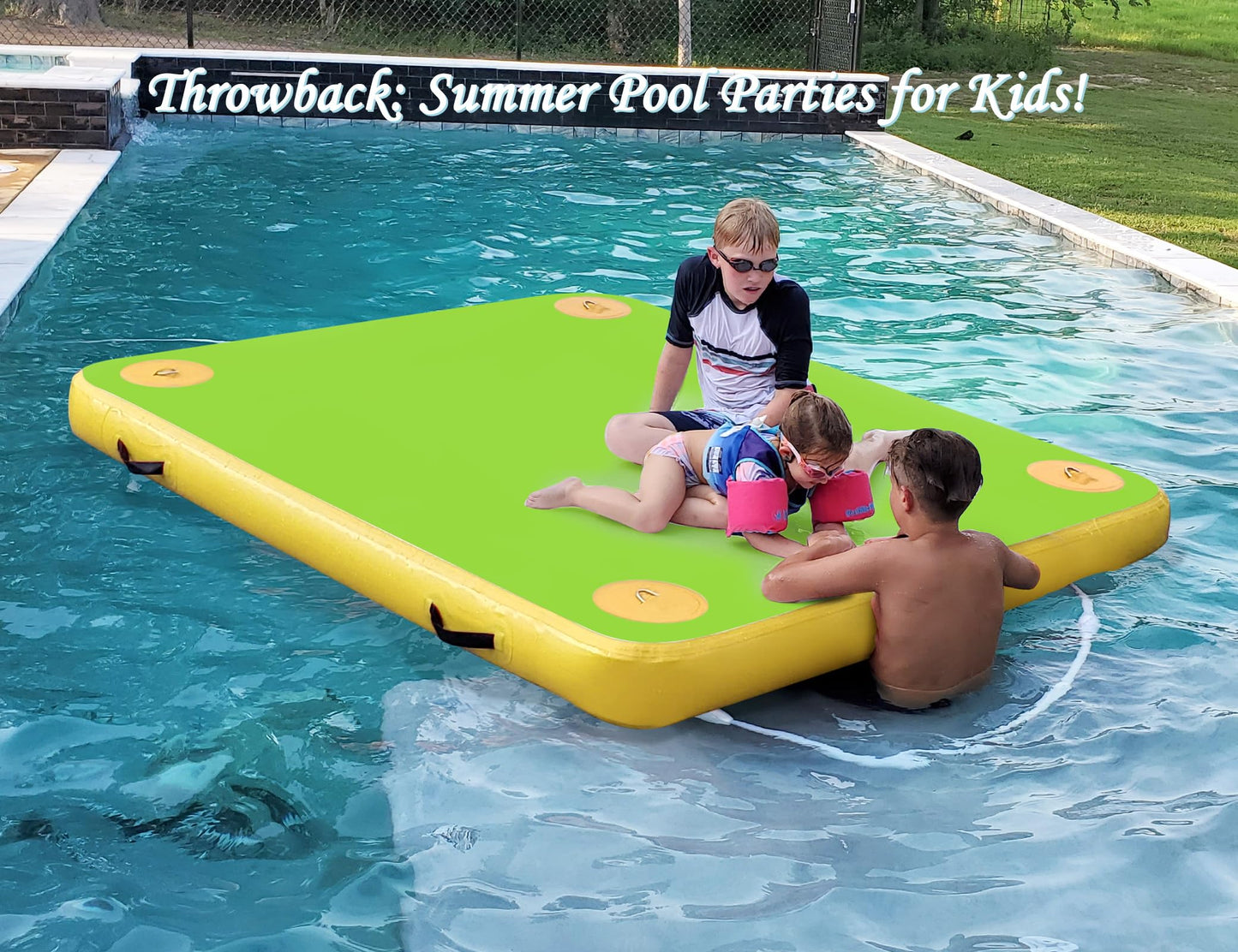 Inflatable Floating Dock for Lakes, Thick and Extra Wide Lake Floats for Adults, Non-Slip Air Dock Platform with Portable Carrying Bag, Floating Platform Island for Pool Beach Ocean