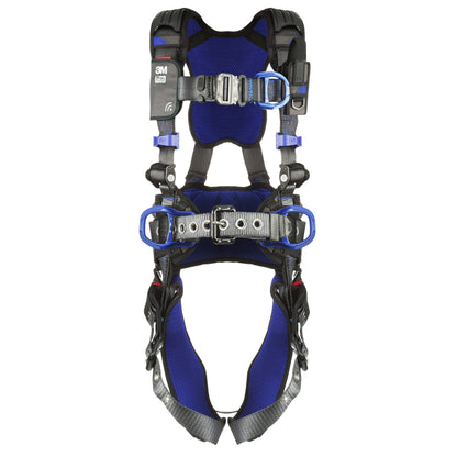 3M 1140188 DBI-SALA ExoFit X300 Comfort Construction Climbing Positioning Safety Harness Fall Protection, Back, Front, Hip D-Rings, Auto-Locking Quick Connect Chest Buckle, Tongue Leg Buckle, Medium
