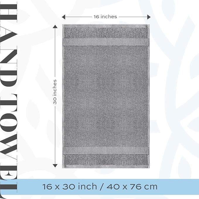 White Classic Luxury Light Gray Hand Towels